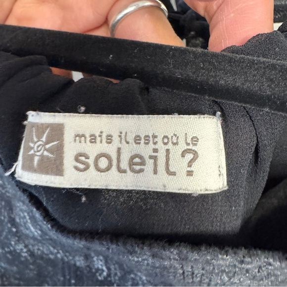 Mais il est où le Soleil? Black Metallic Chic Sheer Silk Blouse Size Small - Picture 4 of 11